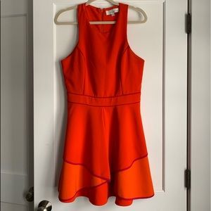 Adelyn Rae Orange Dress with Pink Piping